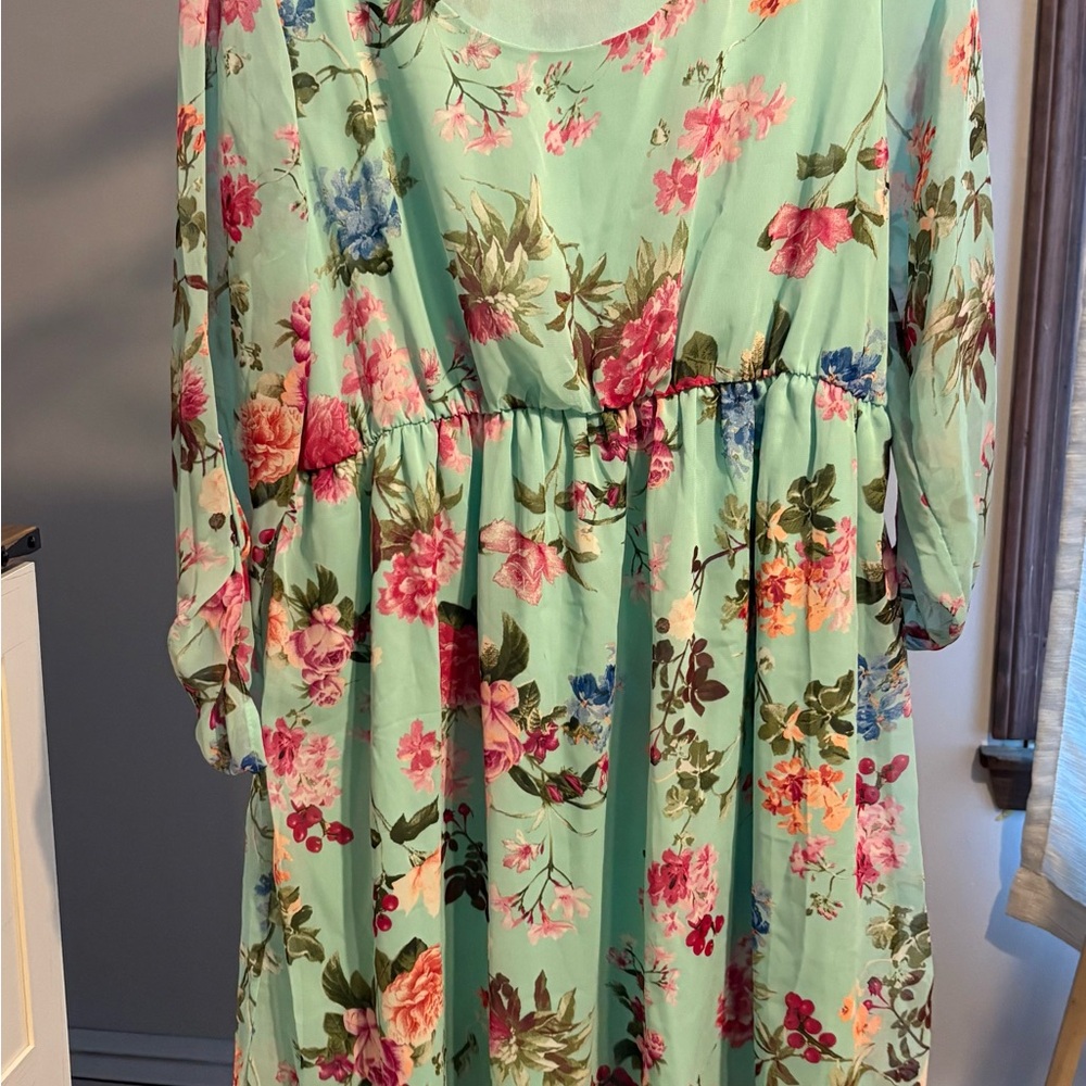 Pinkblush Floral Midi Dress - Mint and Rose